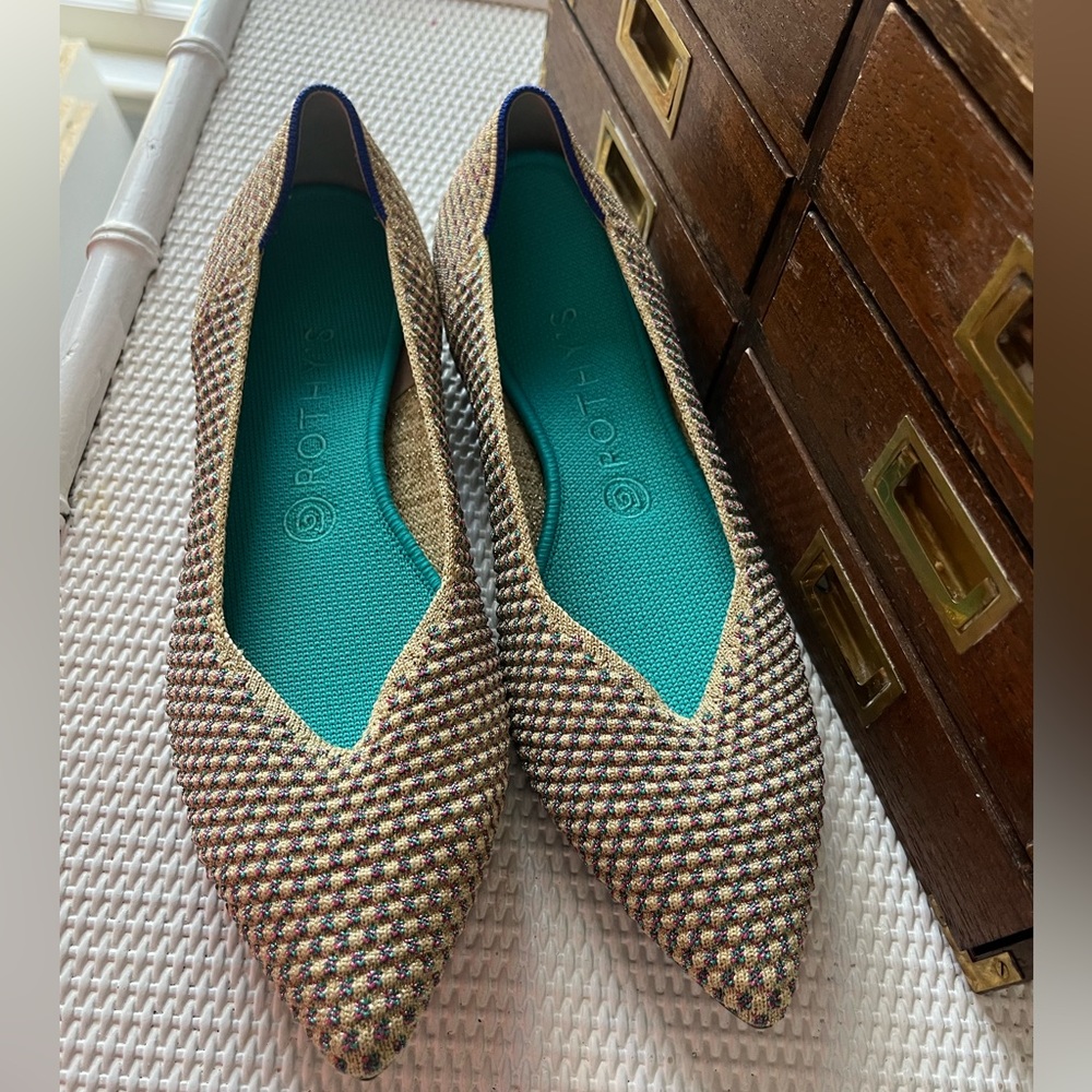 Rothy’s Size 10, The Point, Metallic Print (Pink … - image 1